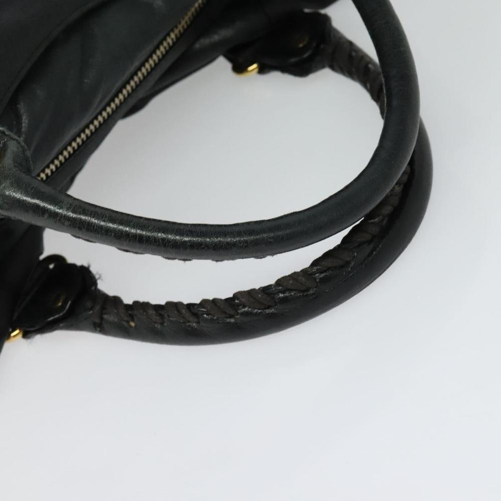 BALENCIAGA The Giant Brief Hand Bag Leather Black Gold Auth 131798 - Picture 7 of 16